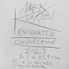 Mark Kostabi „Enchanted Connection“ Framed Original Painting Canvas Hand Signed