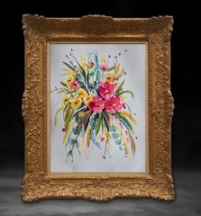 Original Signed Watercolor Painting. Floral. Roses. Pink. Wall art. Bouquet.