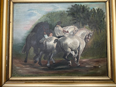 Vintage Signed Horse Fair Study Oil Painting 1894 S A Kemp OG by Rosa Bonheur