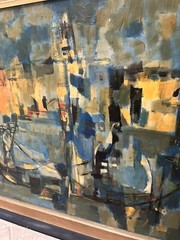 Vintage Original Marcel Mouly Abstract Oil Painting Signed Dated 1957