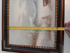 Vintage Framed Certified Authentic Signed Oil Painting Beach Sea Boat Ted Kelley