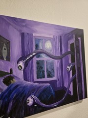 Original Scary Horror Painting 14×18 Hand Painted Acrylic Art Creepy Dark Artwor