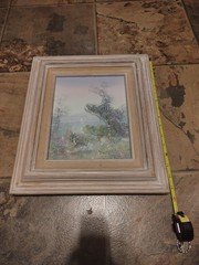 Vtg Original Framed Spring Landscape On River/Lake Painting 15.5×13.5 Inches