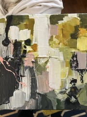 Parsons People. Original Abstract Portrait 10×10 Inches. Canvas. Signed.