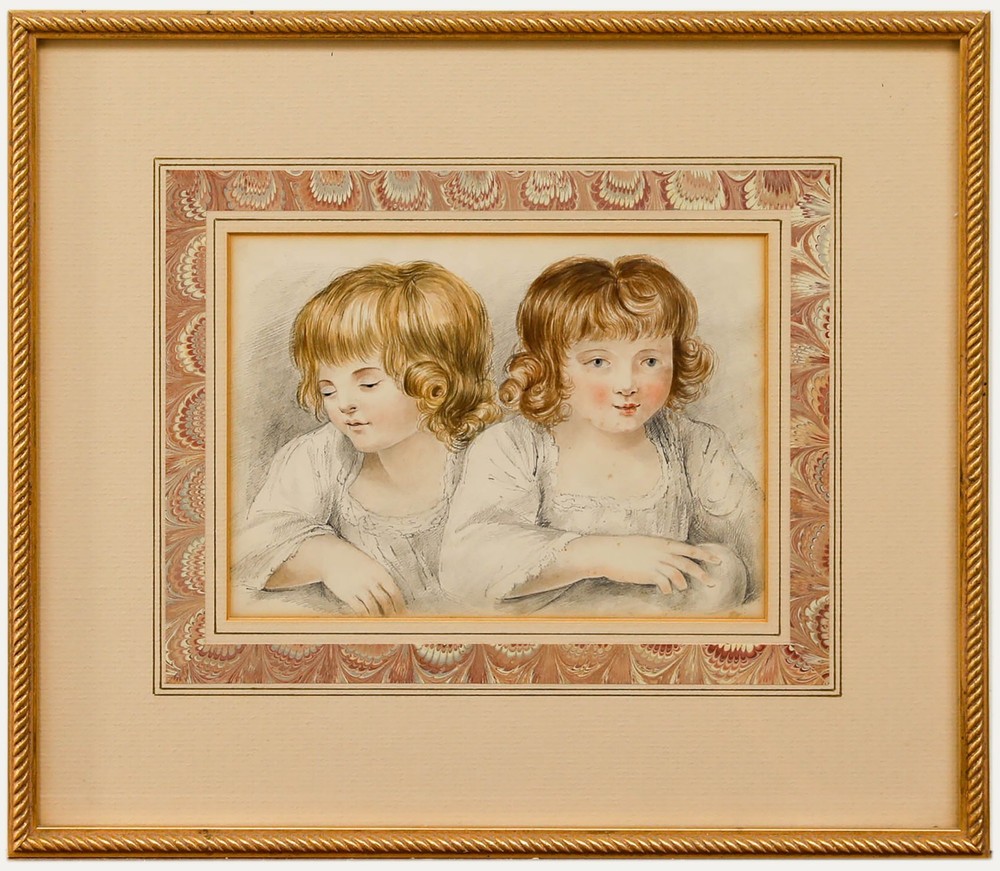 British School 19th Century Watercolour – The Twins