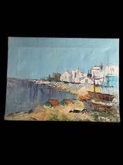 oil paintings on canvas Mid-century Impressionist Signed K.WARD 15.5×12 Inch