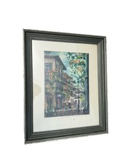 John „Mack“ McCann Signed New Orleans Alley Scene Watercolor Framed