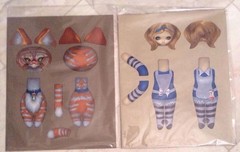 Jasmine Becket-Griffith, Alice & Cheshire Cat Cloth Dolls + 2 ORIGINAL Paintings