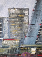 London Painting Cityscape Original Art Gherkin Building Artwork 16 by 20.