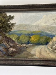 Antique American Landscape Painting Small Gem Impressionist Listed Oil 1910’s
