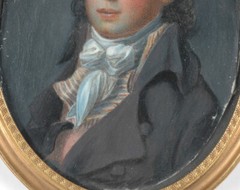 „Portrait of a young gentleman“, fine French miniature, ca.1795