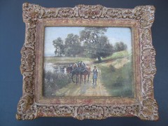 Framed Oil Paintings of Horses in the Countryside by Reichl