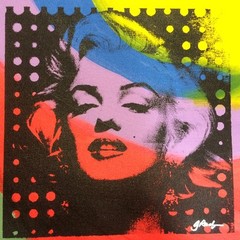 MARILYN MONROE original SILKSCREEN & Acrylic on CANVAS by GAIL RODGERS SIGNED