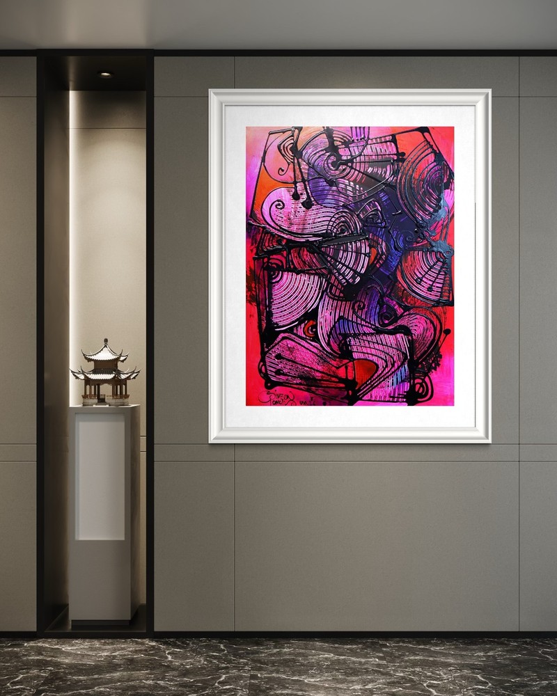 SIMEON GONZALES Original Painting COA / art studio Maryland – USA/LARGE XXL