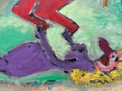 Expressionist Rolf Gjedsted Abstract Figure Composition Modern Art Painting