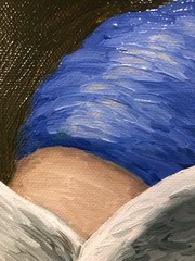 Original Oil Painting Canvas Wall Art Contemporary Lady Vermeer Bird Surrealism
