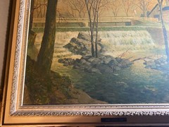 Charles Steinbacher (20th Century)“ Iron Creek Dam“ Oil Painting – Signed/Framed