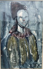 Signed Sidnee Livingston Mid Century WC Of A „Girl“ 20 3/4” X 15 3/4”