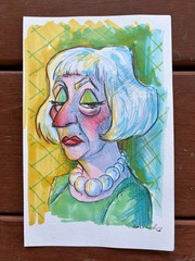 Original Spunky Grump Marker Drawing by Alannah Dyer- Art 5.5×8.5 in. Classy