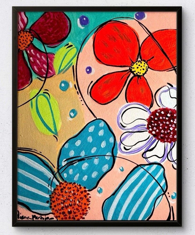 Original Art Colorful 8×10 Canvas Modern Vibrant Home Decor Fine Art Painting