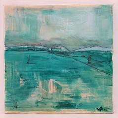 No.682 Original Abstract Minimal Landscape Painting By K.A.Davis