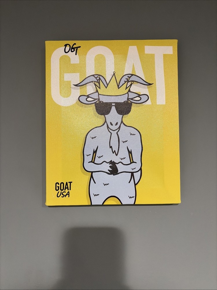 Goat USA Canvas Painting Wall Art 10x8in (Autographed)