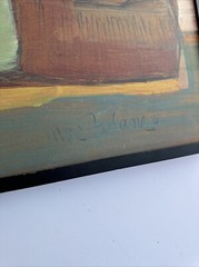 PAT MACFARLANE PAINTING MID CENTURY MODERN CUBISM ABSTRACT STILL LIFE LISTED