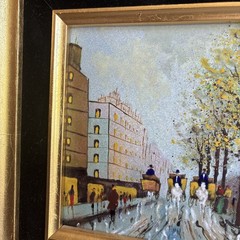 Enamel On Copper Painting B. Pitney – Framed, Hand-Painted Artwork 4×6 Framed