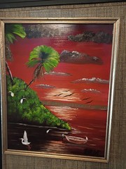 2g Highwayman Roderick Hair Signed Framed Impressionist Sunset