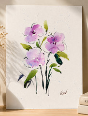 EUNETTE | Original Abstract Floral Watercolor Painting | Signed OOAK