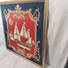 Echo Scarf Cavelle Nautical Imported French Vintage Framed Silk – 32″x32″