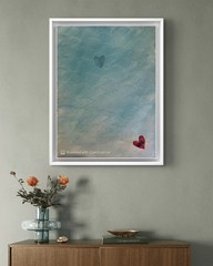 BLESSED#864 11×14 Blue Heart Wave Original Canvas Neo Abstract Expressionism