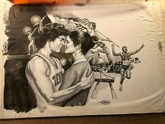 Rare Original Published TV Movie Illustration Art Painting 1980 Moscow Olympics