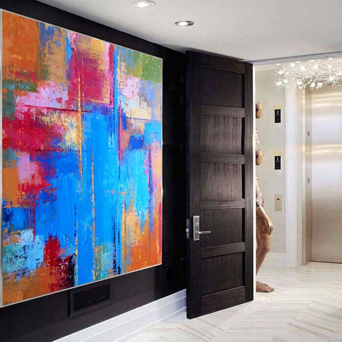 Large Oversize Painting Office Painting Colorful Painting Blue Painting Abstract