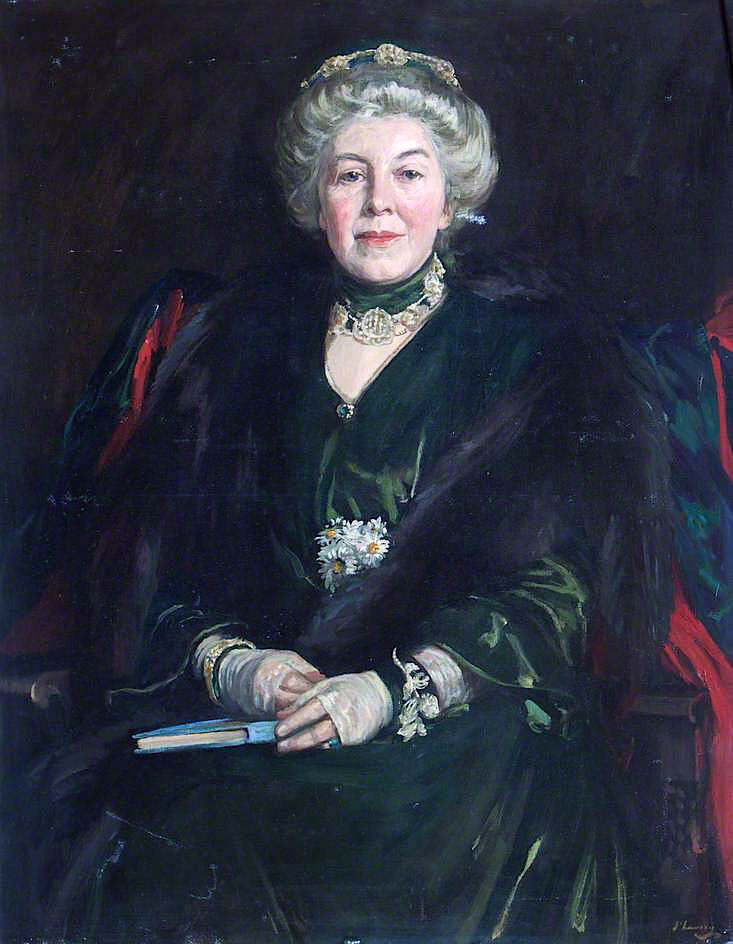 Oil painting old woman art Emily-Elizabeth-Constance-Jones-Sir-John-Lavery-R.A.