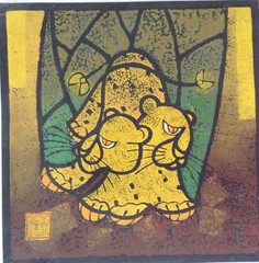 Nguyen Cong Quang Vietnamese abstract tigers Graphic painting