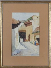 Outstanding Morocco Marrakesh Orientalist W/C Signed/Dated Illegibly
