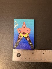 Small Hand-Painted Patrick Star in Stilettos Canvas Artwork, 2 x 3 in