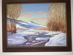 Mel Fillerup Wyoming artist Oil Painting on Cardboard vintage