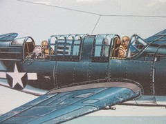 Raymond Waddey Painting WWII Curtis SB2C Helldivers Signed Harold Buell 20″x24″