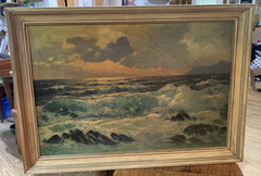 ALEXANDER DZIGURSKI 36×24 SEASCAPE Framed LITHOGRAPH