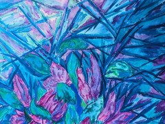 Mela Hartwig Spira 1893-1967 Austria-London Watercolour Paper Flower Bowl c1950s