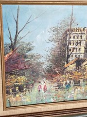 FRENCH IMPRESSIONIST L ALEXIS ARTIST FRANCE PARIS STREET SCENE FRAMED OIL CANVAS