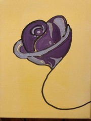8×10 Acrylic Painting Specialist Wine And A Purple Rose Make Romance Happen!