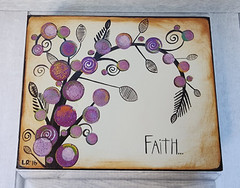 Art on Artesia Lisa Ritchie original OOAK painting FAITH dot tree 10X8 Wisconsin