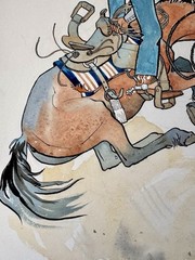 Vintage 1950’s Western American West Cowboy/Cowgirl Painting Listed Don Perceval