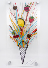 Ice Cream & Fruit Original Splash Art By Ben Ashford – 24in Tall x 12in Wide