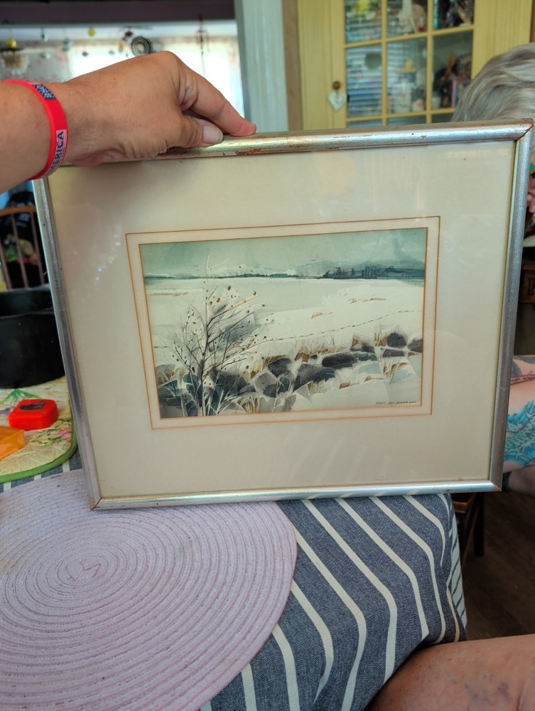 Robert Eric Moore „A Red Fox Trail“ Signed Watercolor Painting Framed And Matted