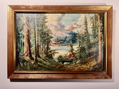 1932 Original Oil on Wood Forest Landscape Painting Framed & Signed 18″ x 12″