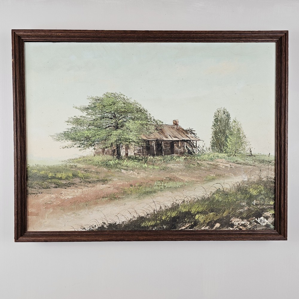 ART – Vintage Original Illegibly Signed Oil Painting 25×19.25 Framed Art